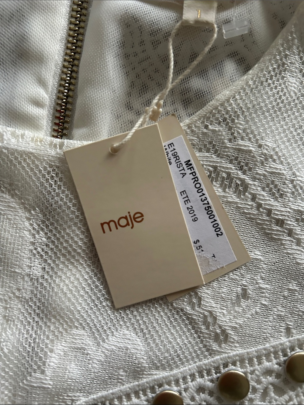 Maje White Lace Feminine Dress - Picture 4 of 6